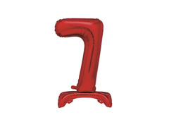 Balon vertical din folie numărul 7 roșu - 76 cm - 1buc.
