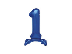 Balon vertical din folie numărul 1 albastru - 76 cm - 1buc.