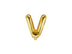 Balon din folie litera "V" auriu - 35 cm