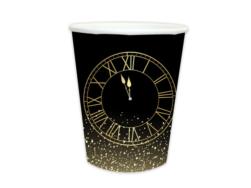 Pahare de hârtie pentru Anul Nou Anul Nou fericit - 250 ml - 6 buc.