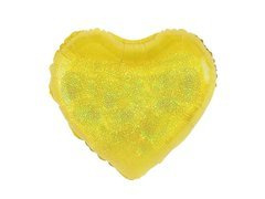 Balon holografic auriu în formă de inimă - 46 cm - 1 buc.