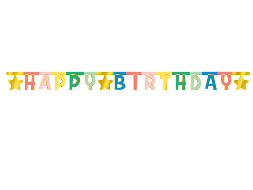 Banner colorat Happy Birthday - 160 cm - 1 buc.