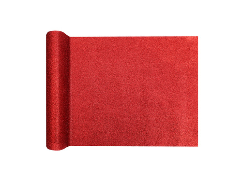 Decorațiune de masă cu sclipici - roșu - 28 cm x 3 m - 1 buc.