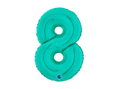 Număr 8 turcoaz balon de folie - 26" - 1 buc.