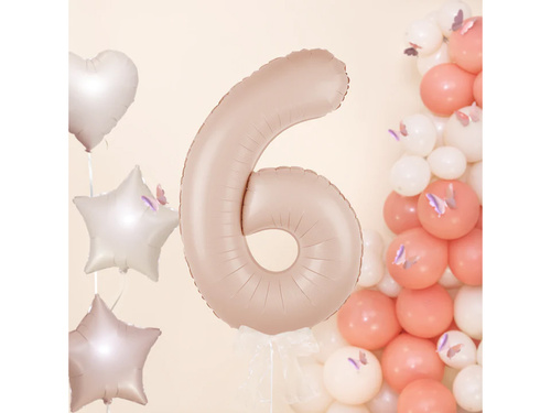 Balon din folie caramel cifra 6 - 100 cm - 1 buc.