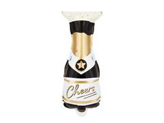 Sticlă de șampanie Cheers balon de folie cu confetti - 20 cm - 1 buc.