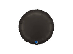 Balon rotund din folie neagră satinată - 14" - 1 buc.
