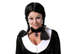 Peruca cu împletituri negre - 1 buc.