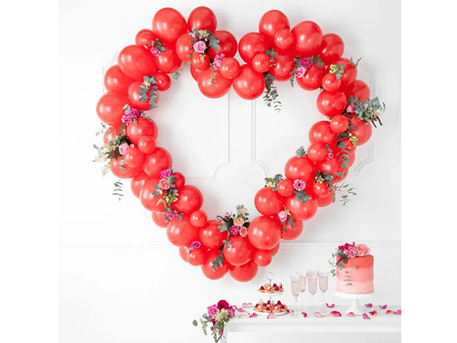 Ghirlandă balon roșu cu cadru Heart - 104 elemente
