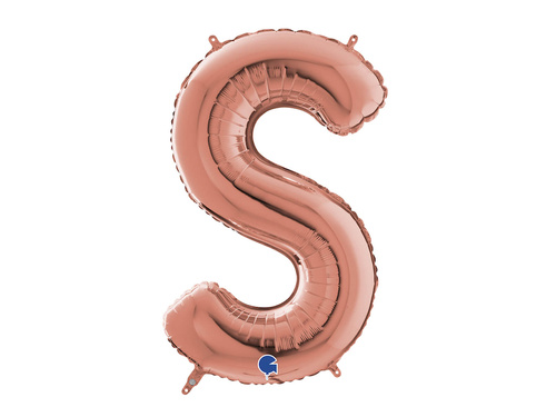 Balon din folie litera S roz auriu - 66 cm - 1 buc.