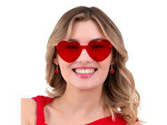 Ochelari inimă - roșu - 1 buc.