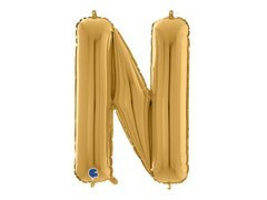 Balon din folie auriu litera N - 66 cm - 1 buc.