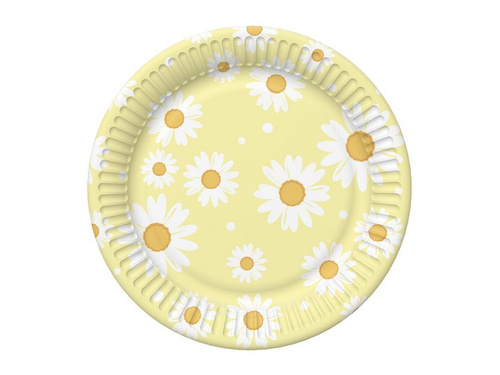 Farfurii de hârtie Daisies - 18 cm - 6 buc.