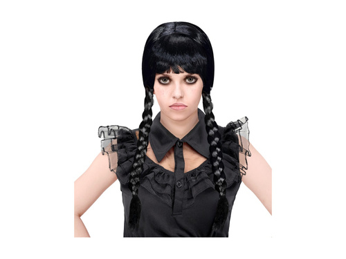 Peruca neagră cu împletituri