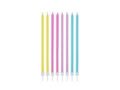 Lumânări pastelate pentru ziua de naștere - 14,5 cm - 16 buc.