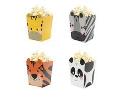 Cutii pentru popcorn Animale - 4 buc.