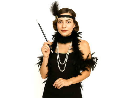 Set retro negru cu Boa