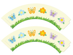 Presă de primăvară Flori și fluturi 6 buc.