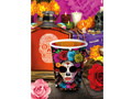 Pahare de hârtie Halloween Craniu mexican - 240 ml - 6 buc.