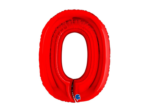 Balon din folie numărul 0 roșu - 40" - 1 buc.