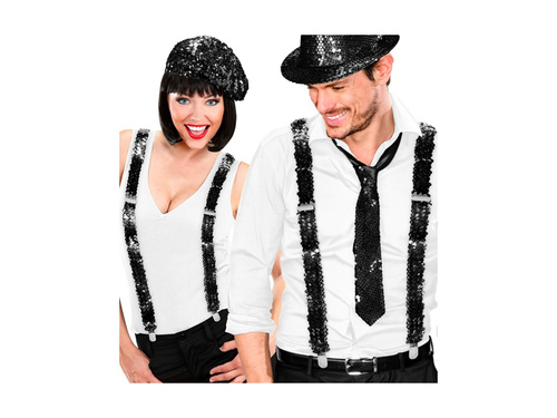 Bretele negre cu paiete