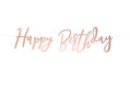 Banner roz auriu cu inscripția Happy Birthday - 62 cm - 1 buc.