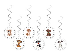 Decorațiuni suspendate Câini aniversați - 6 buc.