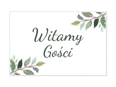 Afiș de nuntă cu frunze verzi - 90x60 cm