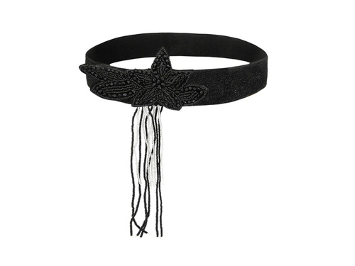 Bentiță retro din anii '20 negru - 1 buc.