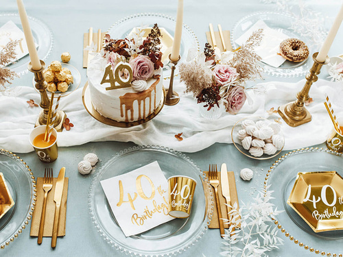 Placi de aur pentru a 40-a aniversare - 20 cm - 6 buc.