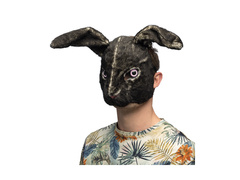 Mască de pluș cu iepure negru