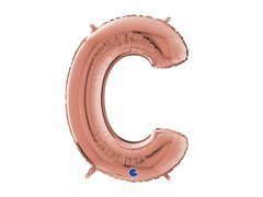 Balon din folie litera C roz auriu - 66 cm - 1 buc.