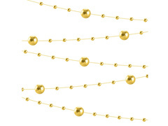 Ghirlandă cu perle aurii - 650 cm - 1 buc.