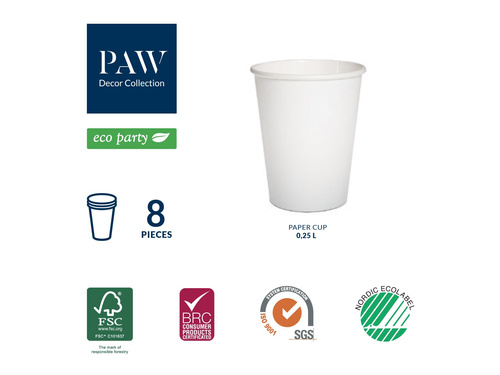 Cupe aniversare Confetti aurii și negre - 250 ml - 8 buc.