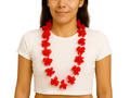 Colier hawaiian roșu - 100 cm - 1 buc.