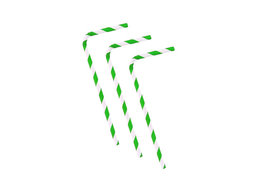 Paie de hârtie spartă cu dungi verzi - 12 buc.