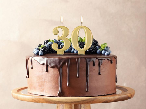 Lumânare metalică aurie cu numere - 0 - zero