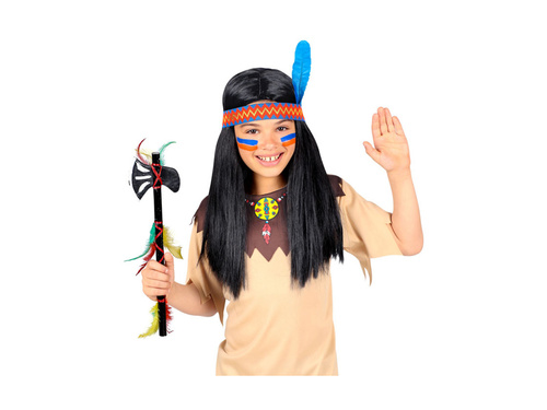 Peruca indiană cu bentiță și pană