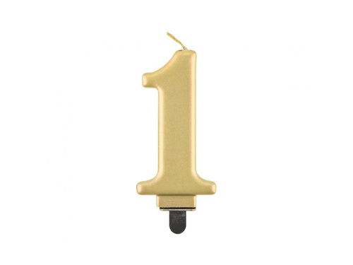 Lumânare cu număr auriu metalic - 1 - una