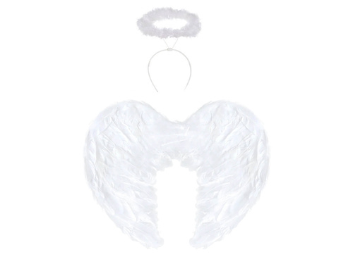 Set de aripi de înger alb + halo