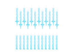 Lumânări de ziua de naștere albastre - 6 cm - 24 buc.