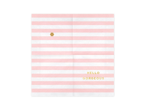Hello Gorgeous șervețele roz cu dungi - 33 cm - 20 buc.