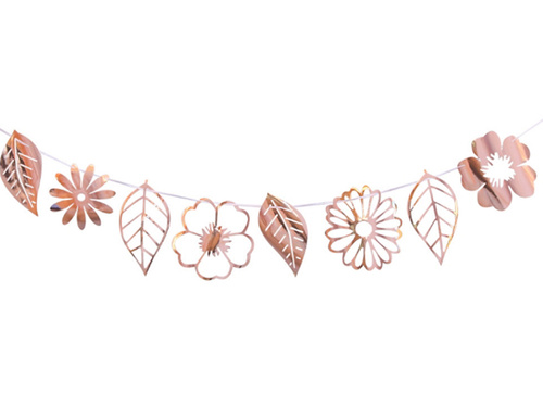 Ghirlandă de flori aur roz - 1 buc.