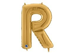 Balon din folie aurie cu litera R - 66 cm - 1 buc.