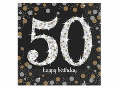 Șervețele pentru aniversarea a cincizeci de ani - 33cm - 16 buc.