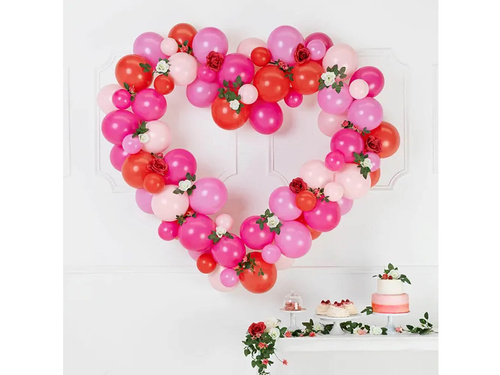 Ghirlandă balon roșu cu cadru Heart - 104 elemente
