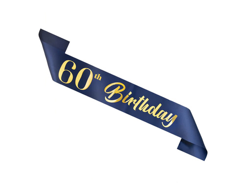 60th Birthday sash albastru marin - 1 buc.