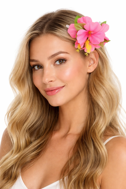 Broșă cu floare roz hawaiiană - 1 buc.