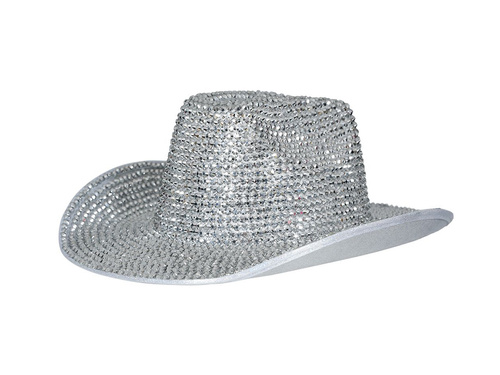 Pălărie de cowboy cu paiete argintii - 1 buc.