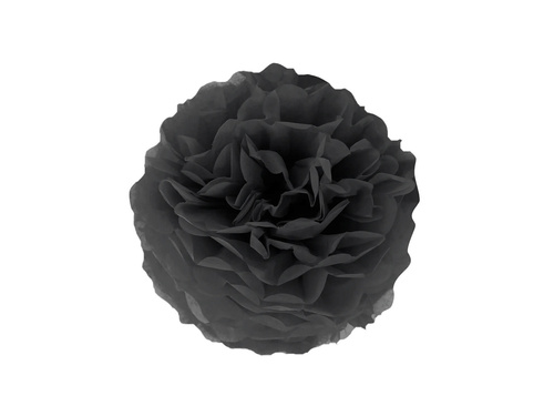 Decorațiuni florale suspendate pom pom - negru - 35 cm - 1 buc.
